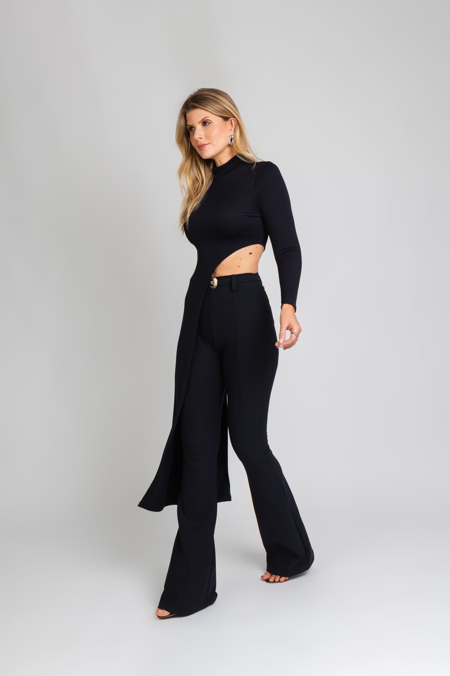 Calça Montaria de Poliamida com Cinto Preto