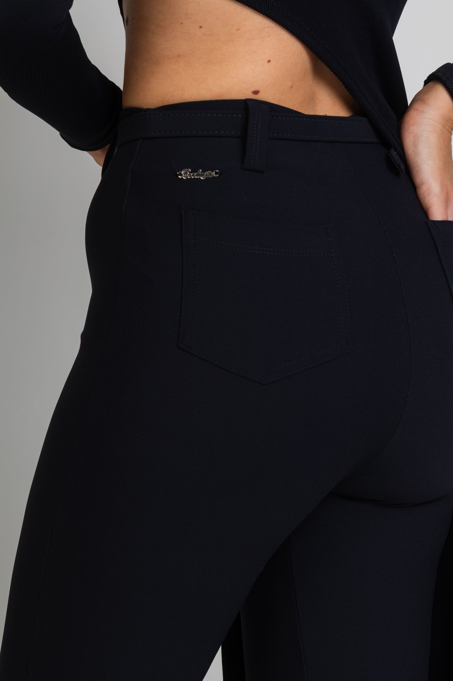 Calça Montaria de Poliamida com Cinto Preto