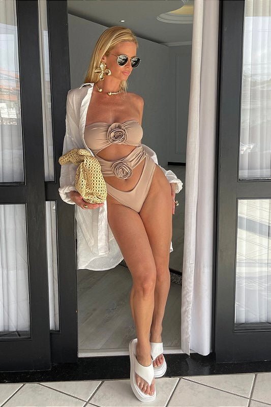 Body Tomara que Caia Tecido Poliamida Nude