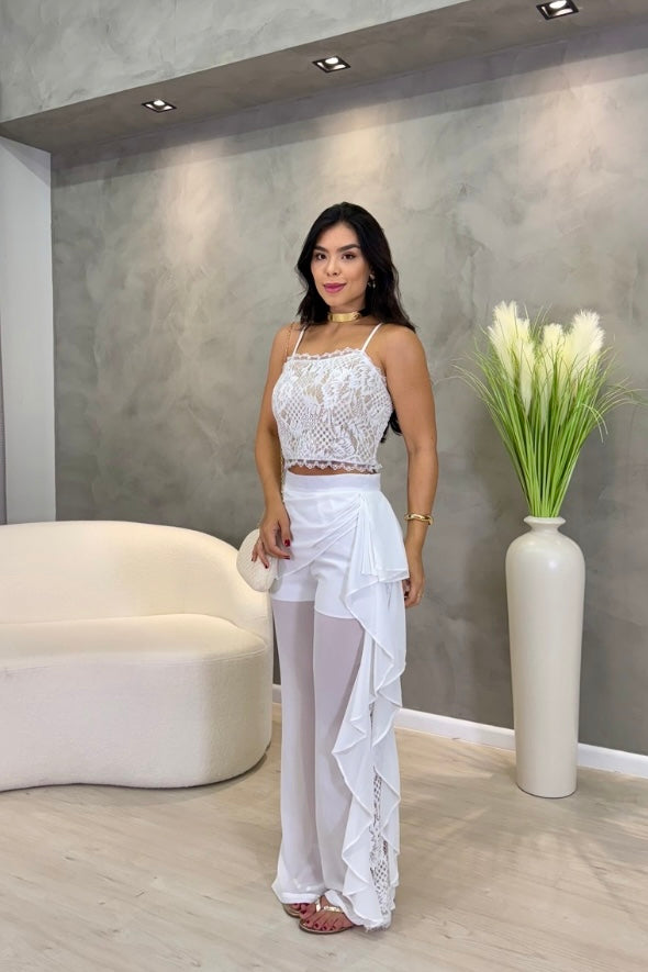 Conjunto em Musseline Branco