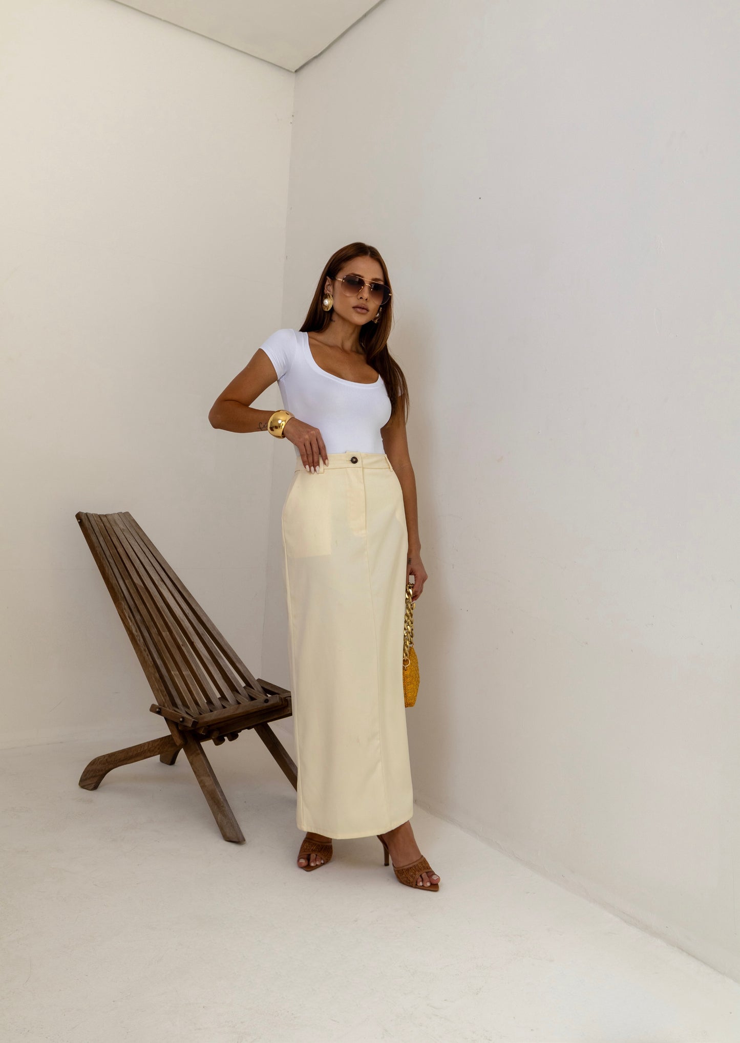 Body Poliamida Decote Redondo Branco