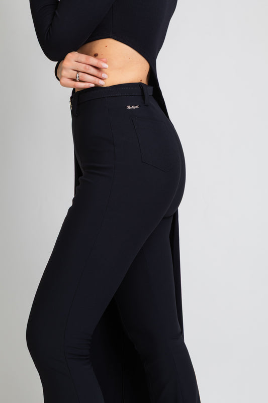 Calça Montaria de Poliamida com Cinto Preto