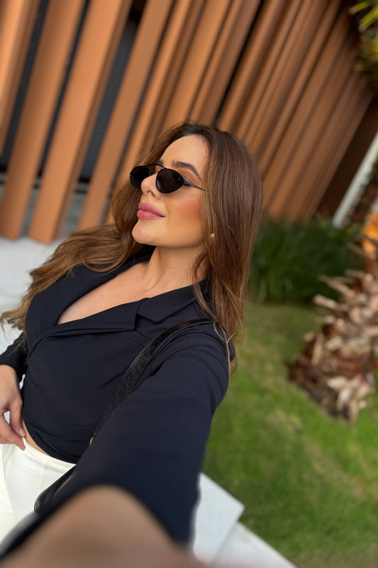 Cropped Montaria Preto