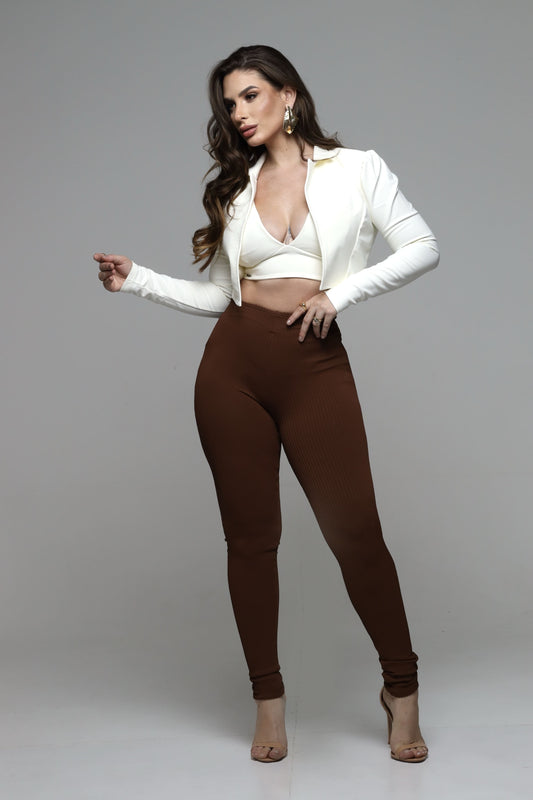 Calça Poliamida com Alta Compressão Marrom