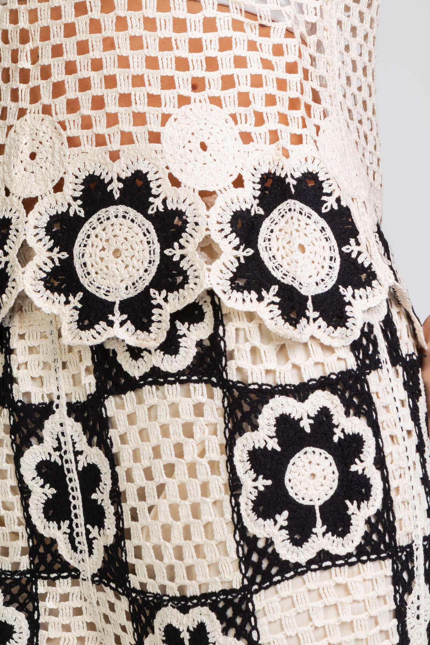 Conjunto Crochê Floral Preto