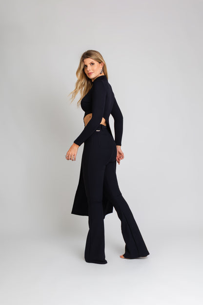 Calça Montaria de Poliamida com Cinto Preto