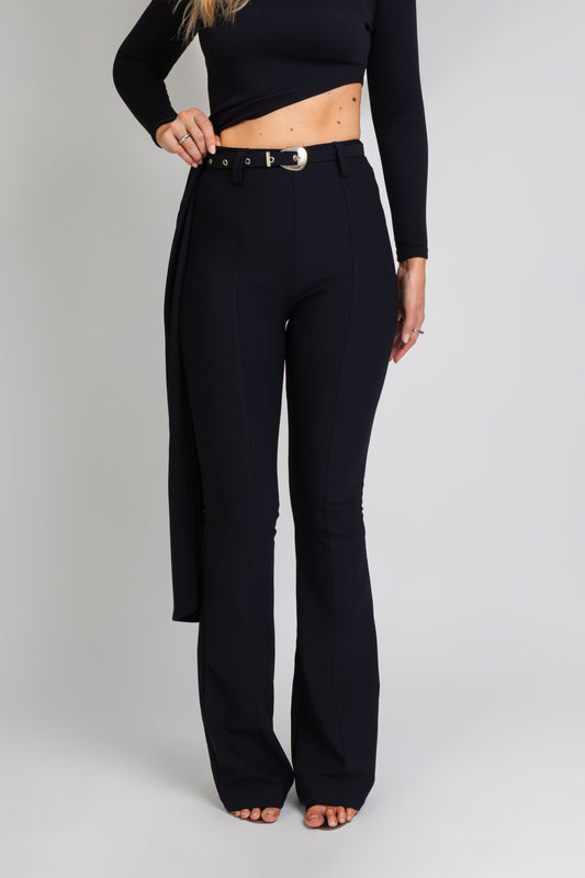 Calça Montaria de Poliamida com Cinto Preto